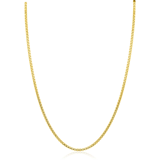 ZINZI gold plated zilveren ronde Venetiaanse schakel ketting (1,8mm breed) 42-45cm ZIC2842G
