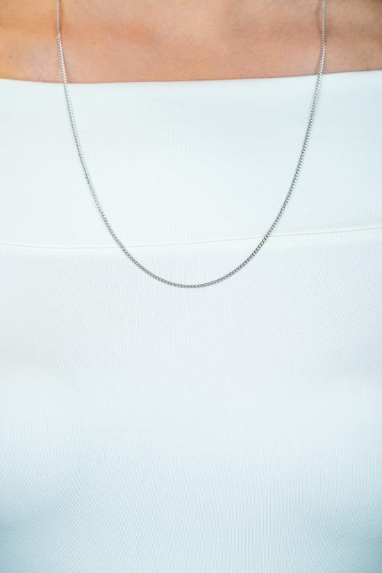 45cm ZINZI zilveren gourmet ketting ZILC-G45