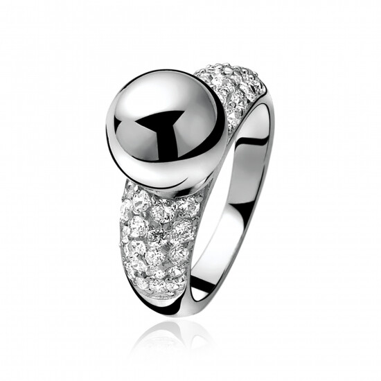 ZINZI zilveren ring wit ZIR716