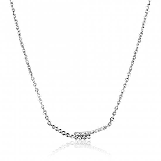 ZINZI zilveren ketting 42–45cm met staafjes bezet met witte zirkonia’s ZIC2729