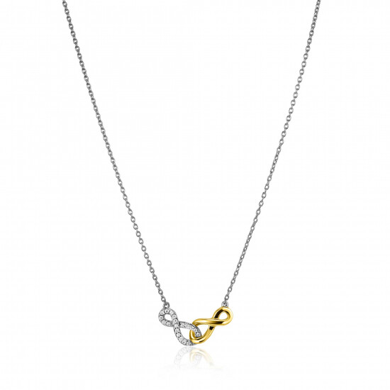 ZINZI zilveren fantasie ketting met aan elkaar verbonden Infinity tekens 42-45cm ZIC2649