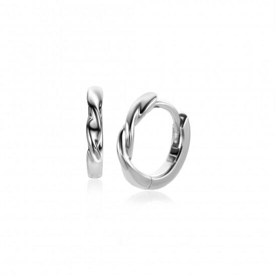 ZINZI zilveren oorringen met gedraaide buis 12 x 2mm ZIO2321