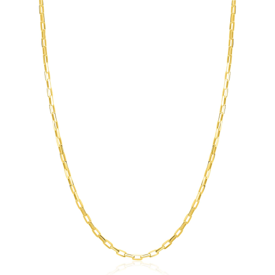 ZINZI gold plated zilveren paperclip schakel ketting (2,2mm breed) 42-45cm ZIC2845G
