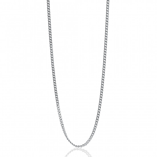 80cm ZINZI zilveren gourmet ketting. ZILC-G80