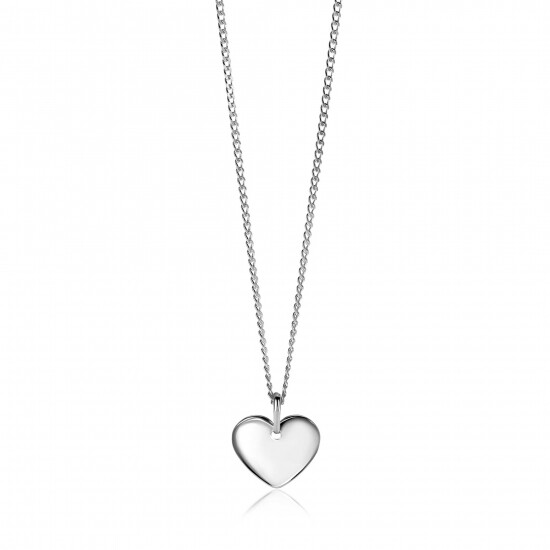 15mm ZINZI zilveren hanger glad hart voor gravure ZIH2346-15 (zonder collier)