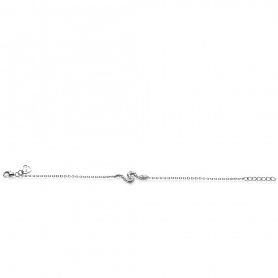 ZINZI zilveren armband met elegante slang, witte zirkonia's ZIA2721