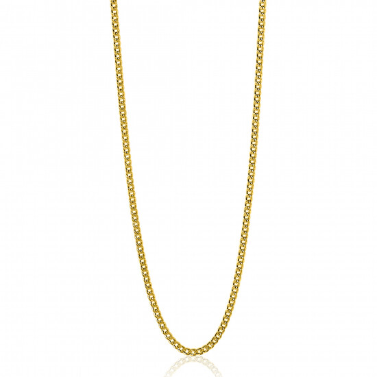 90cm ZINZI zilveren gourmet ketting gold plated. ZILC-G90G