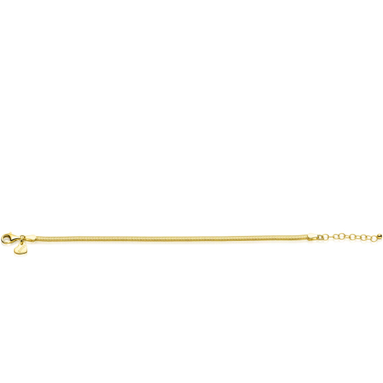 ZINZI gold plated zilveren platte slangen schakel armband (2,8mm breed) 18-21cm ZIA2847G