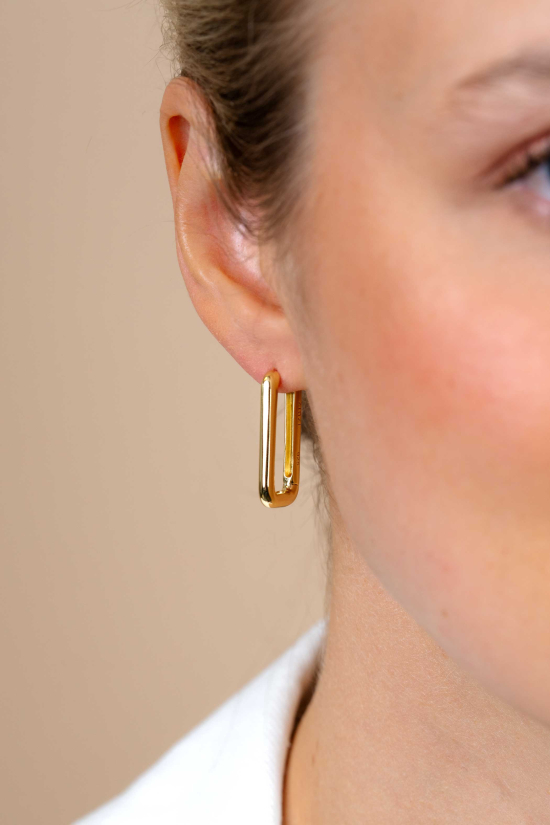 ZINZI zilveren luxe oorringen 14K geel verguld 24x3mm ovale vorm ZIO2223G