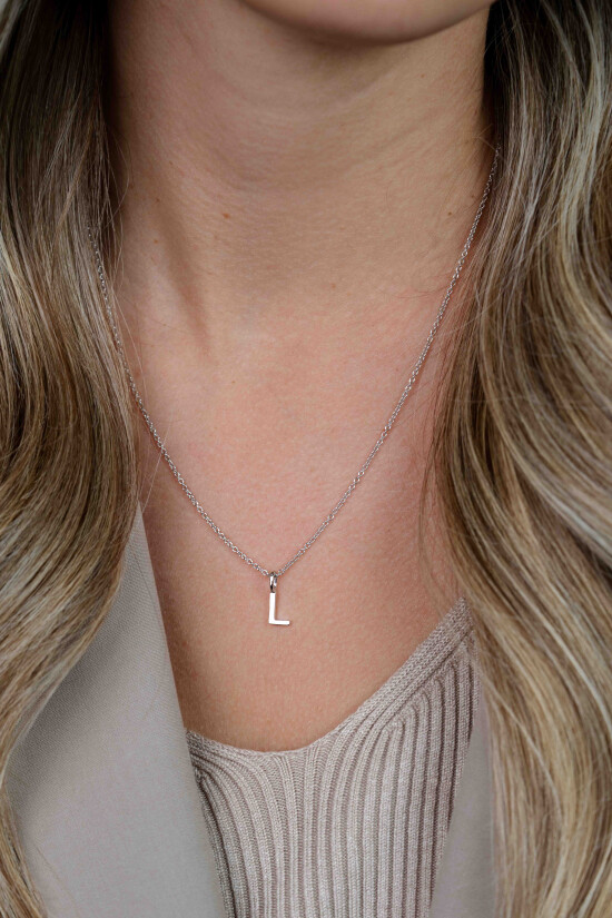 ZINZI zilveren letter hanger L ZIH2140L