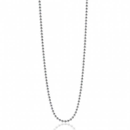 90cm ZINZI zilveren bolletjes ketting. 0,9mm breed ZILC-B90
