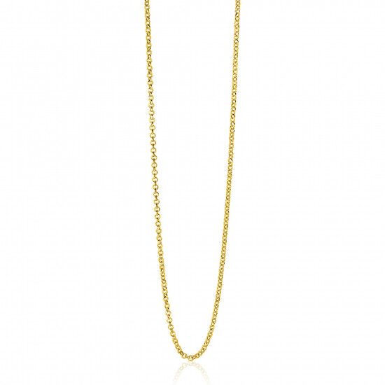 70cm ZINZI zilveren jasseron ketting geel verguld ZILC-J70G