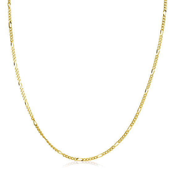 90cm ZINZI gold plated zilveren figaro ketting ZILC-F90G