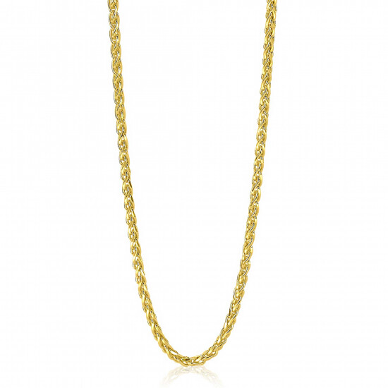 ZINZI zilveren schakelcollier geelverguld palmier 2mm breed 45cm ZIC1931G