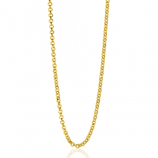 42 cm ZINZI zilveren jasseron ketting geel verguld ZILC-J42G