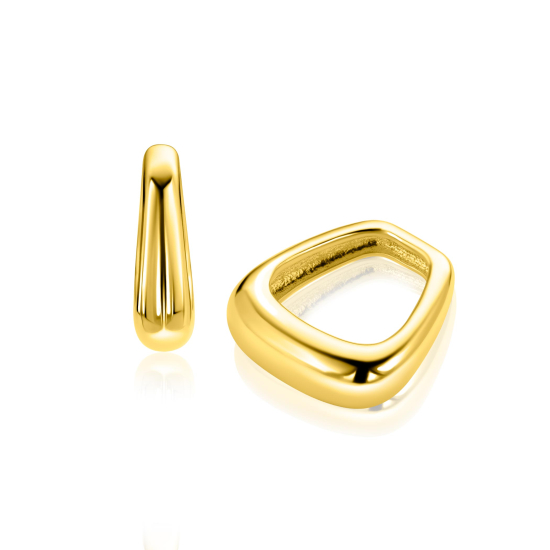 16mm ZINZI goldplated zilveren oorbedels in een luxe tasvorm ZICH2805G (zonder oorringen)