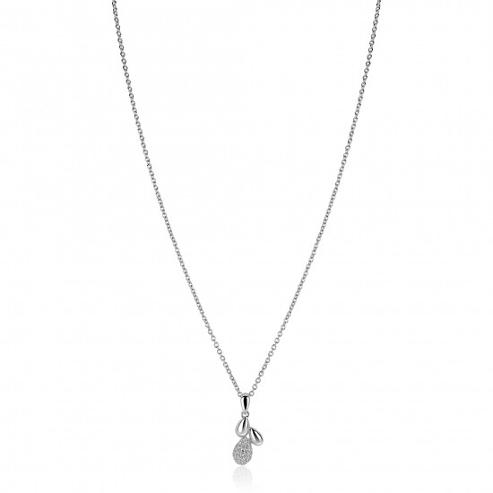 ZINZI zilveren ketting 42-45cm  met hanger met drie druppelvormen ZIC2746