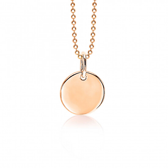 ZINZI zilveren hanger rosé verguld glad rond 12mm ZIH1825R (zonder collier)