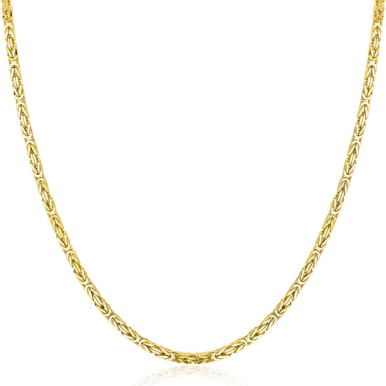 ZINZI gold plated zilveren massieve koningsschakel ketting (2mm breed) 42-45cm ZIC2846G
