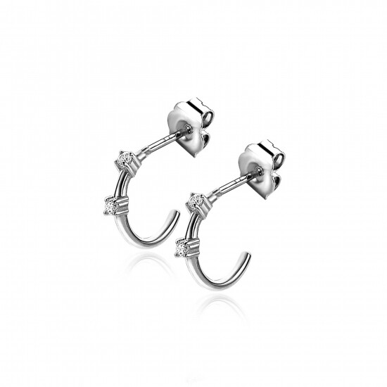 ZINZI zilveren oorringen 11mm open vorm witte zirconia ZIO2175