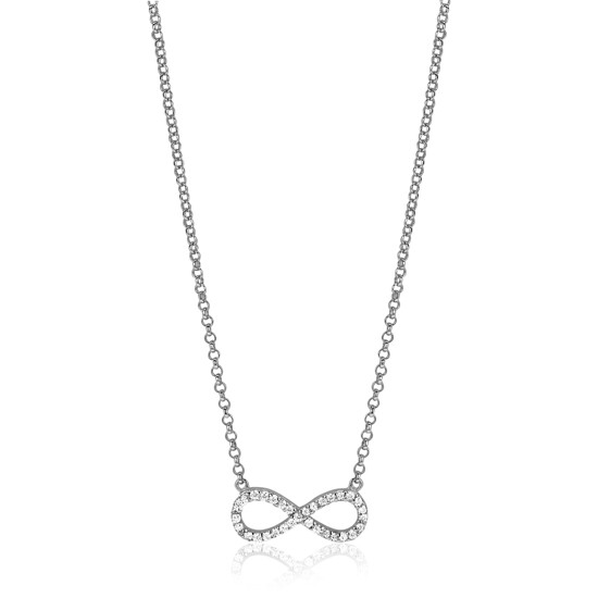 Zinzi zilveren ketting Infinity wit 42-45cm ZIC1065