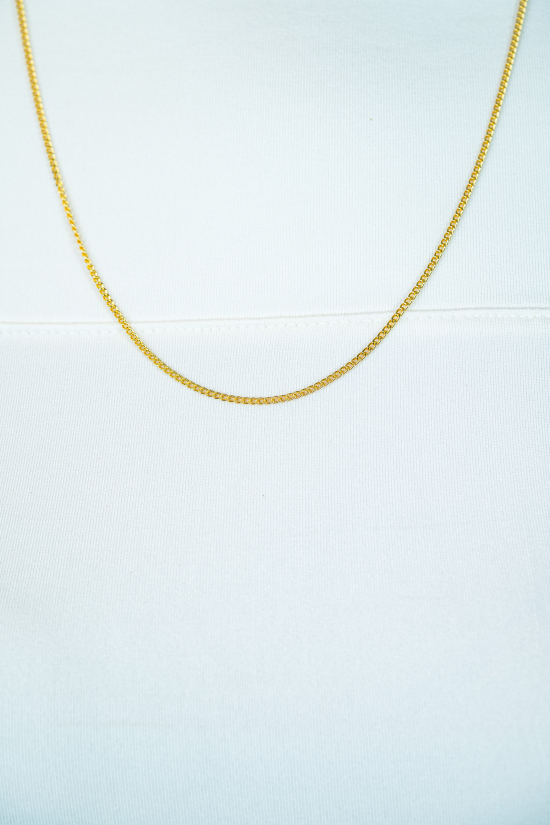 80cm ZINZI zilveren gourmet ketting gold plated. ZILC-G80G