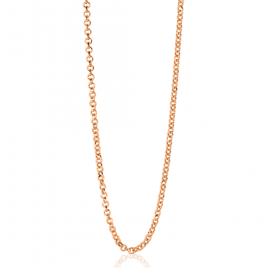 42 cm ZINZI zilveren jasseron ketting rosé verguld ZILC-J42R