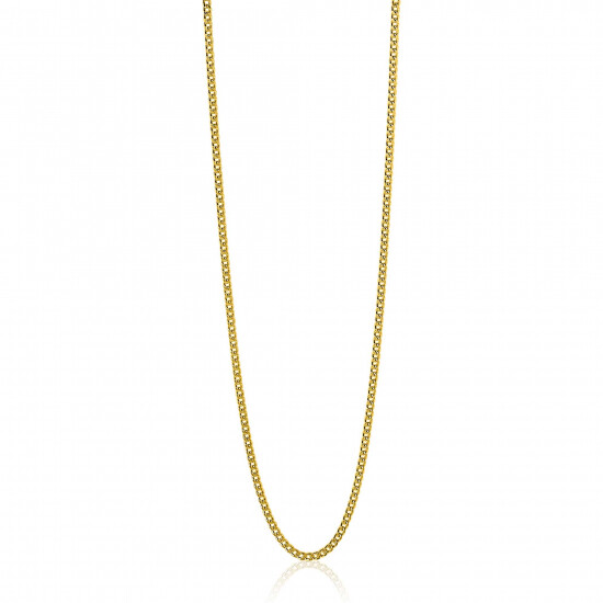 70cm ZINZI zilveren gourmet ketting gold plated. ZILC-G70G