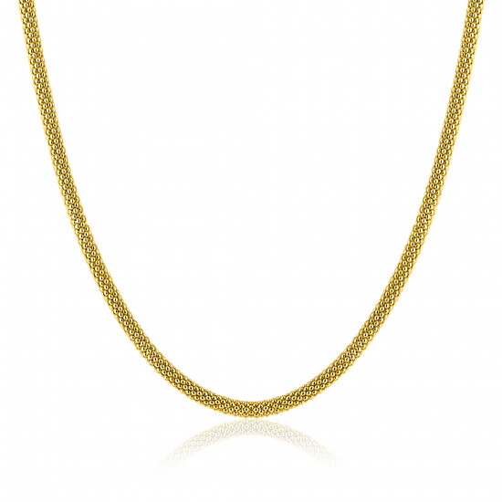 ZINZI gold plated zilveren popcorn ketting 3mm breed 42cm ZIC2765G