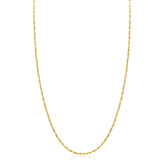 ZINZI gold plated zilveren organisch gedraaide schakel ketting (1,8mm breed) 42-45cm ZIC2843G