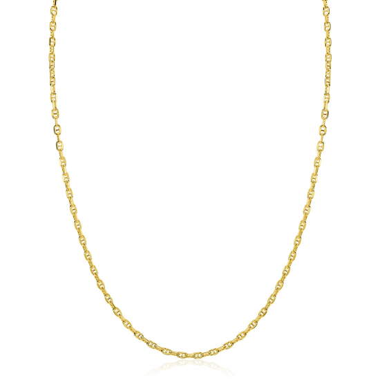 ZINZI gold plated zilveren marine schakel ketting (2,3mm breed) 42-45cm ZIC2841G