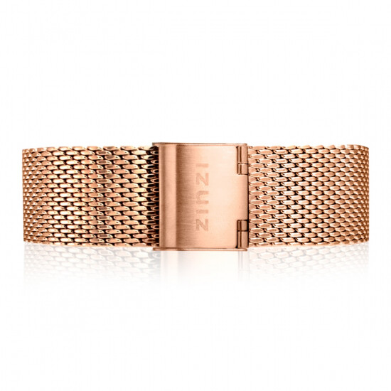 ZINZI stalen mesh horlogeband roségoudkleurig 18mm RETBAND2