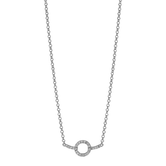 Zinzi zilveren ketting strak rond design wit 42-45cm ZIC1063 