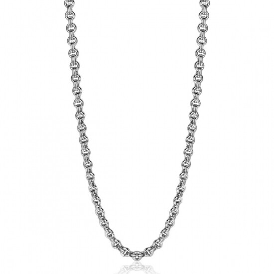 ZINZI zilveren ketting 45cm met ronde schakels 5mm breed ZIC2239