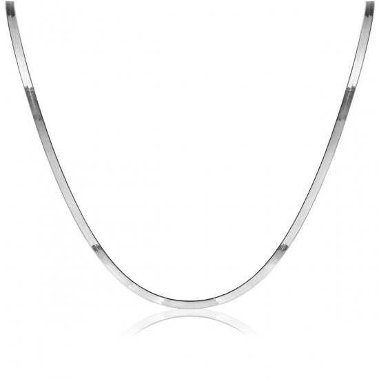 ZINZI zilveren platte slangen-ketting 45cm 3,5mm breed ZIC2292