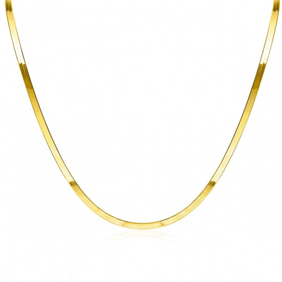 ZINZI gold plated zilveren platte slangen-ketting 45cm 3,5mm breed ZIC2292G