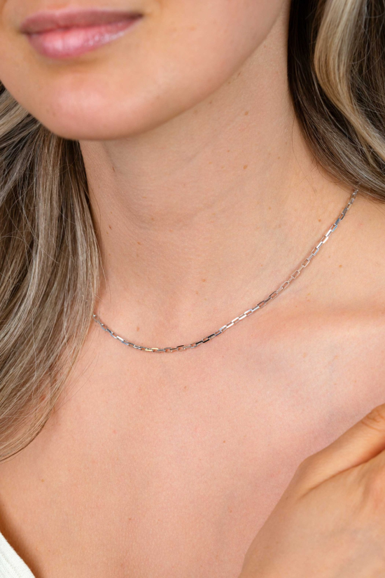 ZINZI zilveren paperclip schakel ketting (2,2mm breed) 42-45cm ZIC2845