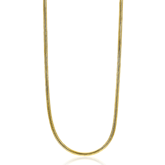 Zinzi zilveren slangen collier geel verguld 1mm breed 45cm ZISL45G