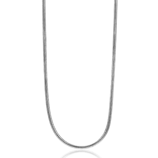50cm Zinzi zilveren slangen collier 1mm breed ZISL50
