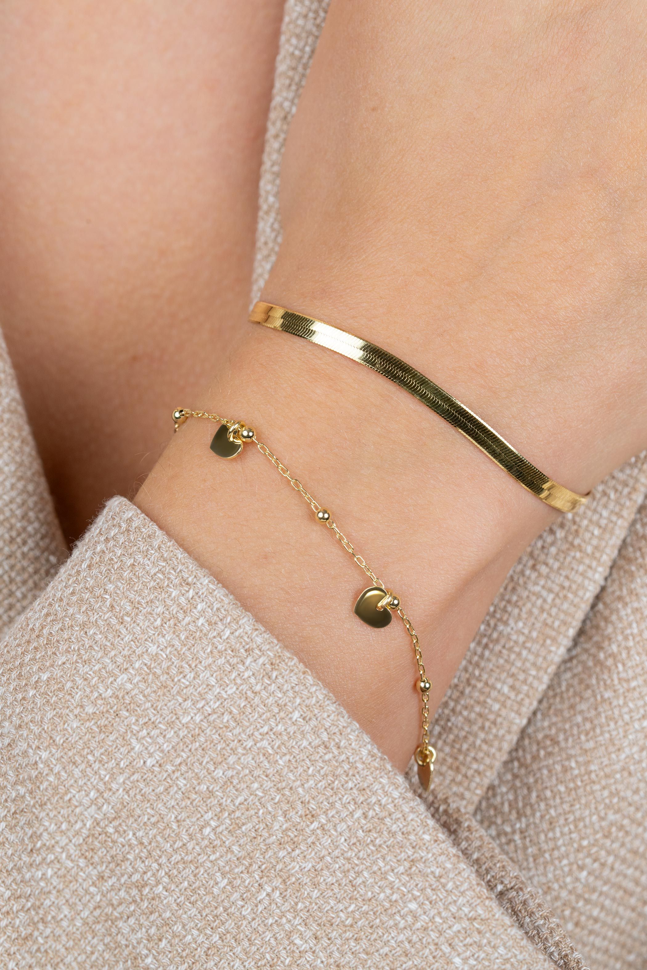 Xmas Giftset: Twee sierlijke gold plated zilveren armbanden in één stijlvolle set. Perfect om cadeau te geven. (ZIA2531G en ZIA2292G) GIFTSET19