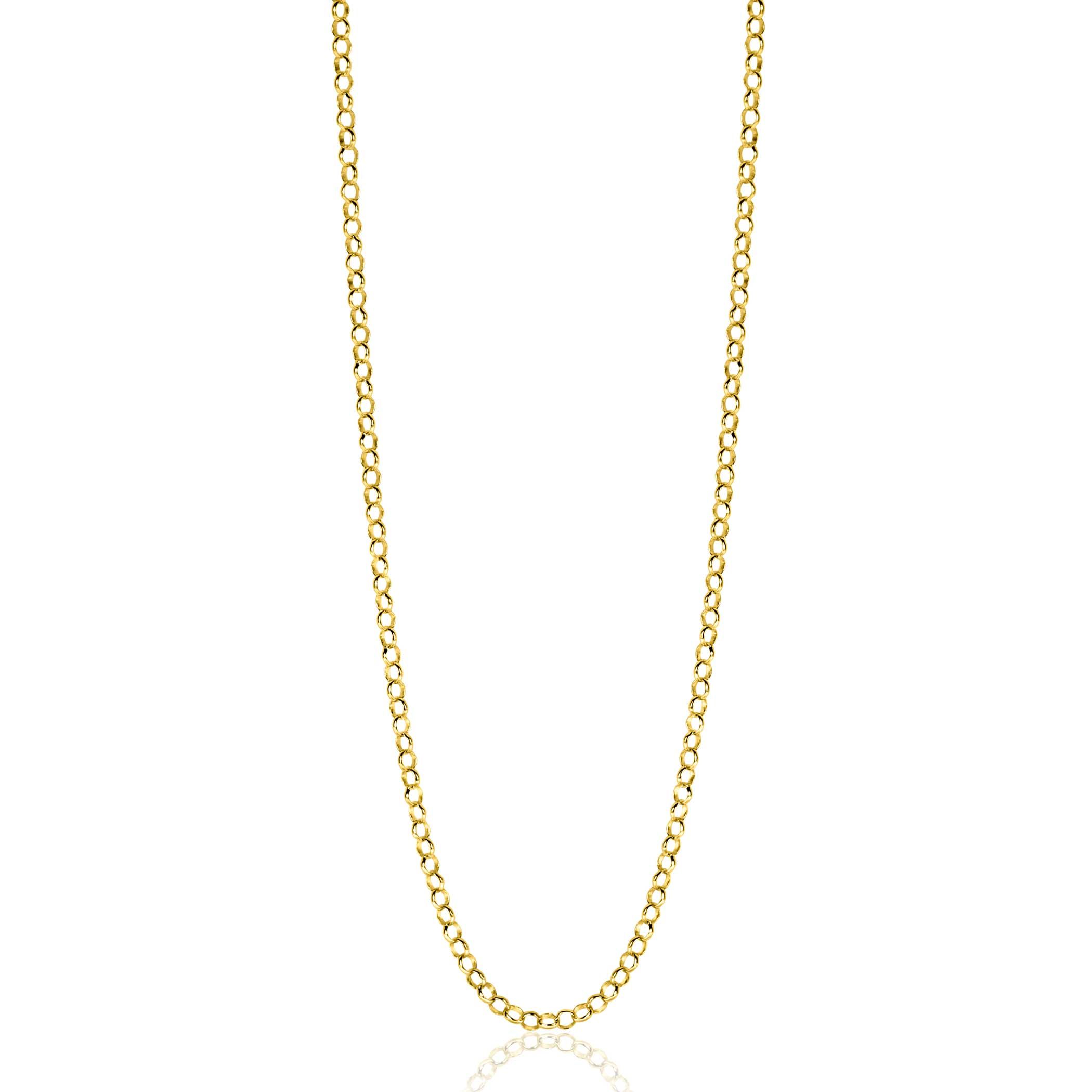 ZINZI Gold 14 krt gouden jasseron ketting 2,2mm breed 43-45cm ZGC441
