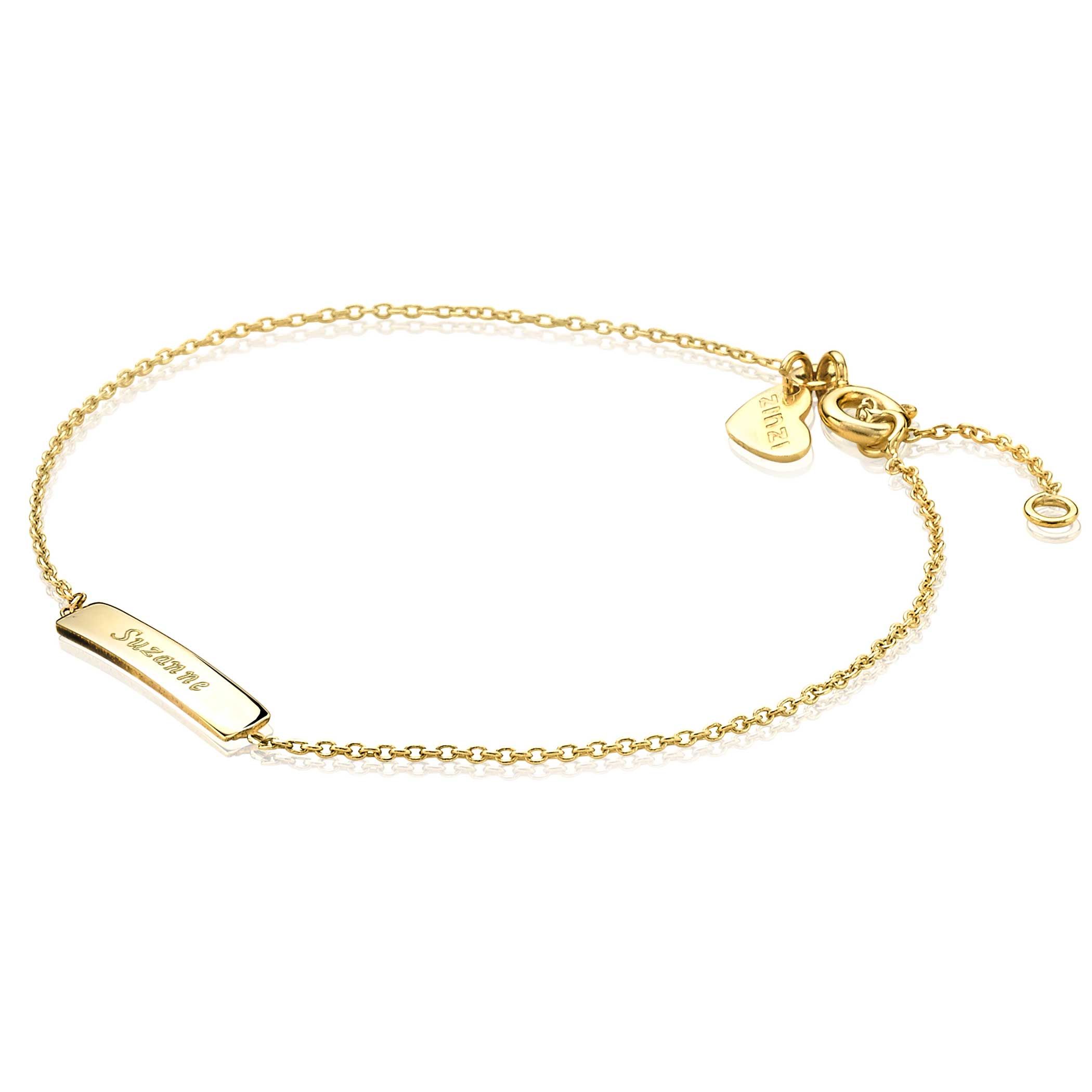 ZINZI Gold 14 karaat gouden armband plaatje glad ZGA176