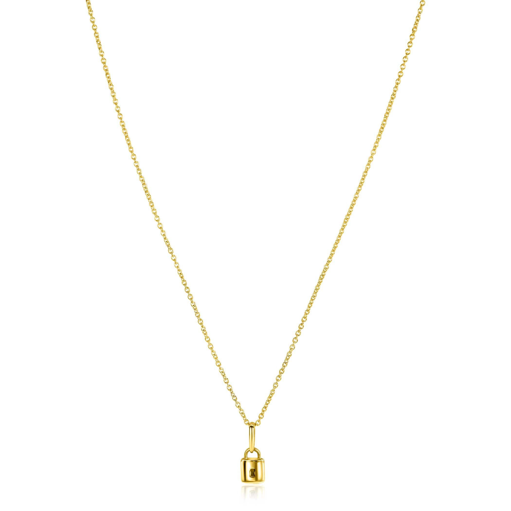 ZINZI Gold 14 krt gouden hanger met trendy slotje 5mm ZGH419 (zonder collier)