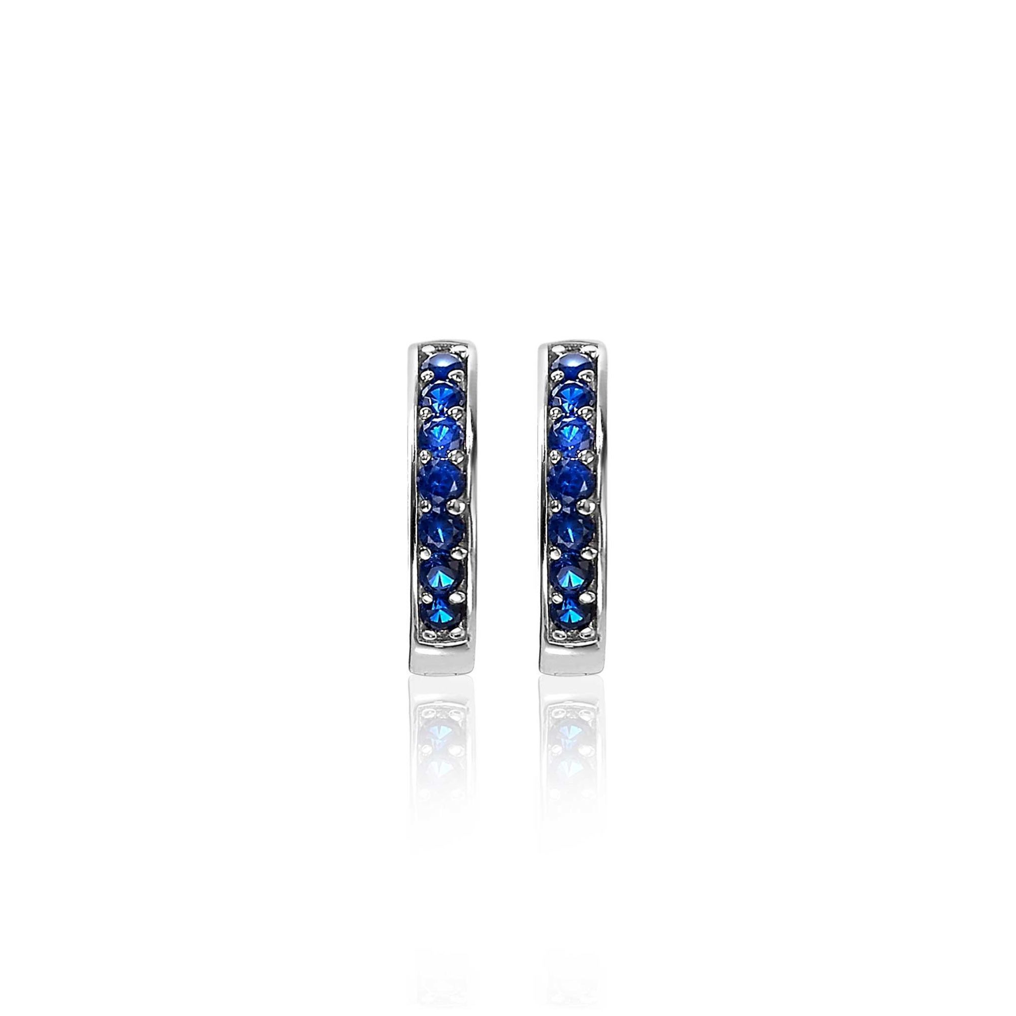 Zinzi zilveren oorringen 15 x 3mm donkerblauw ZIO191DB
