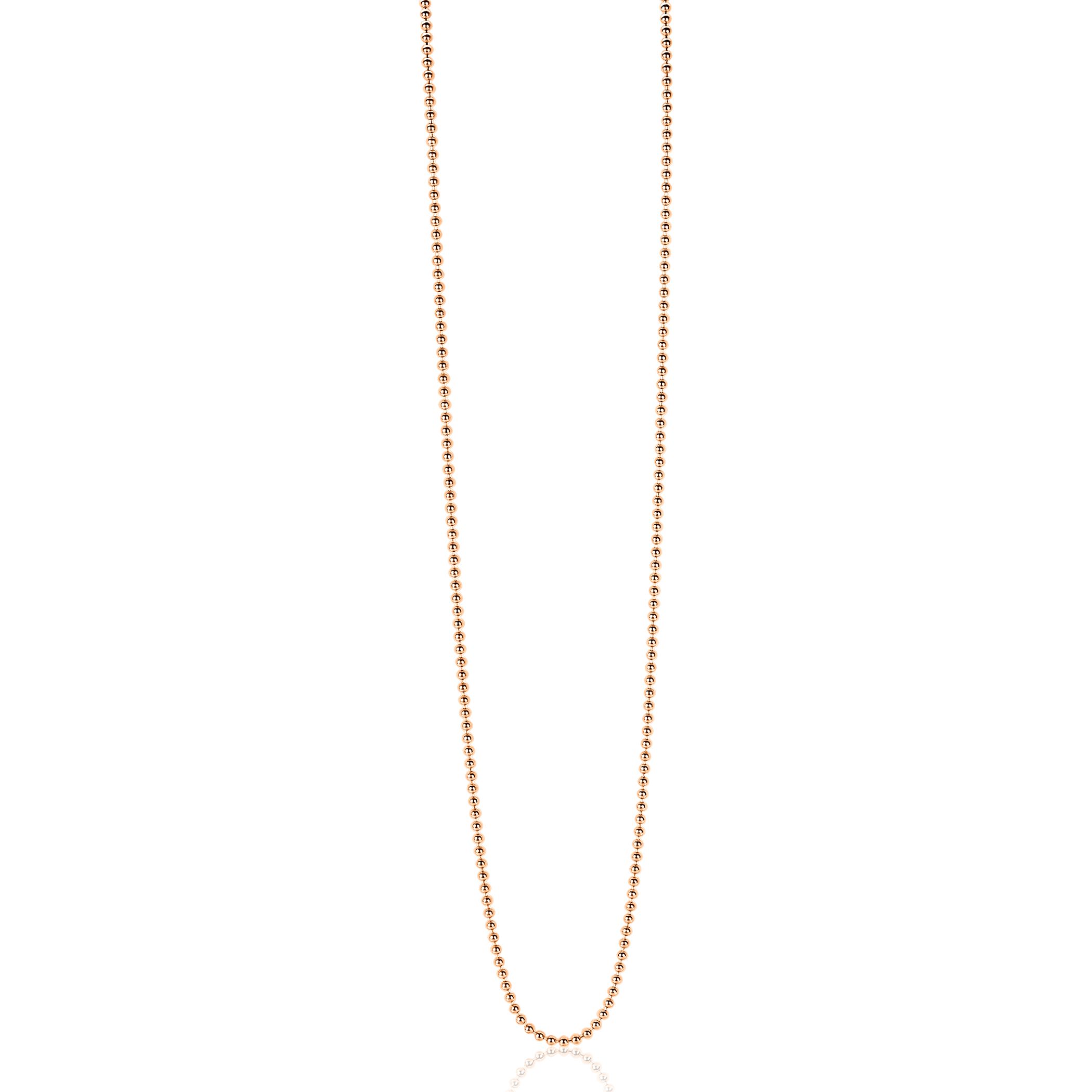 60cm ZINZI zilveren bolletjes ketting rosé verguld ZILC-B60R