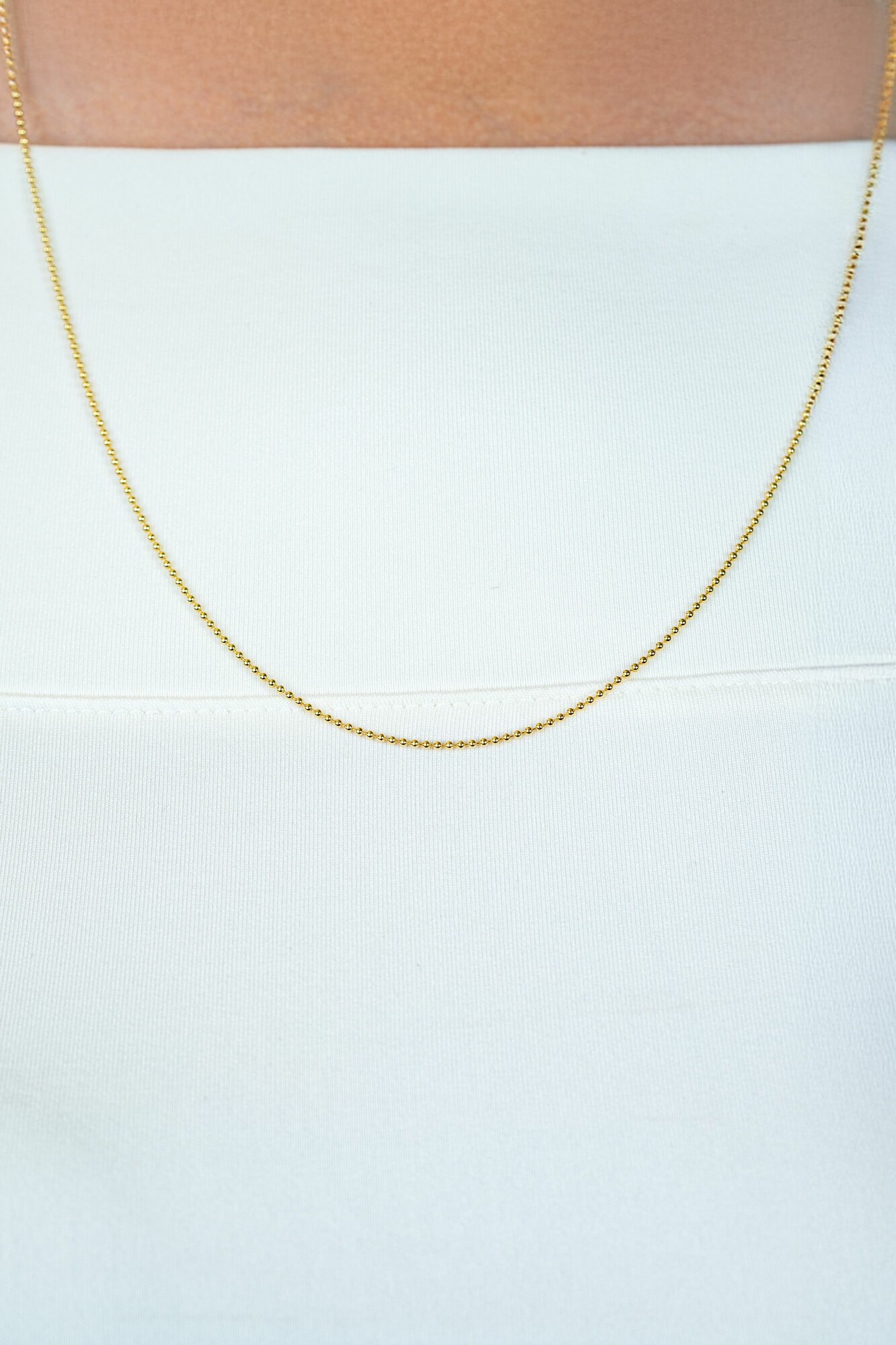 60cm ZINZI zilveren bolletjes ketting geel verguld ZILC-B60G