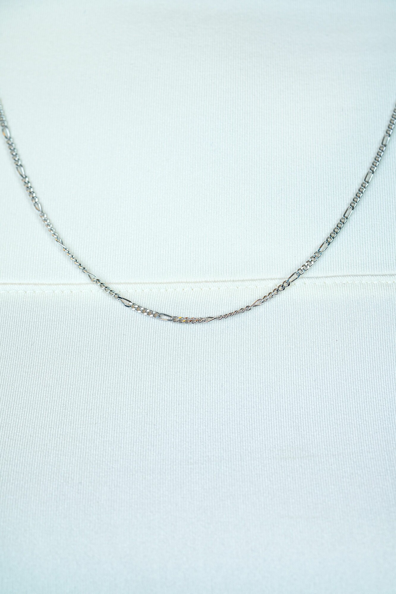 45cm ZINZI zilveren figaro ketting ZILC-F45