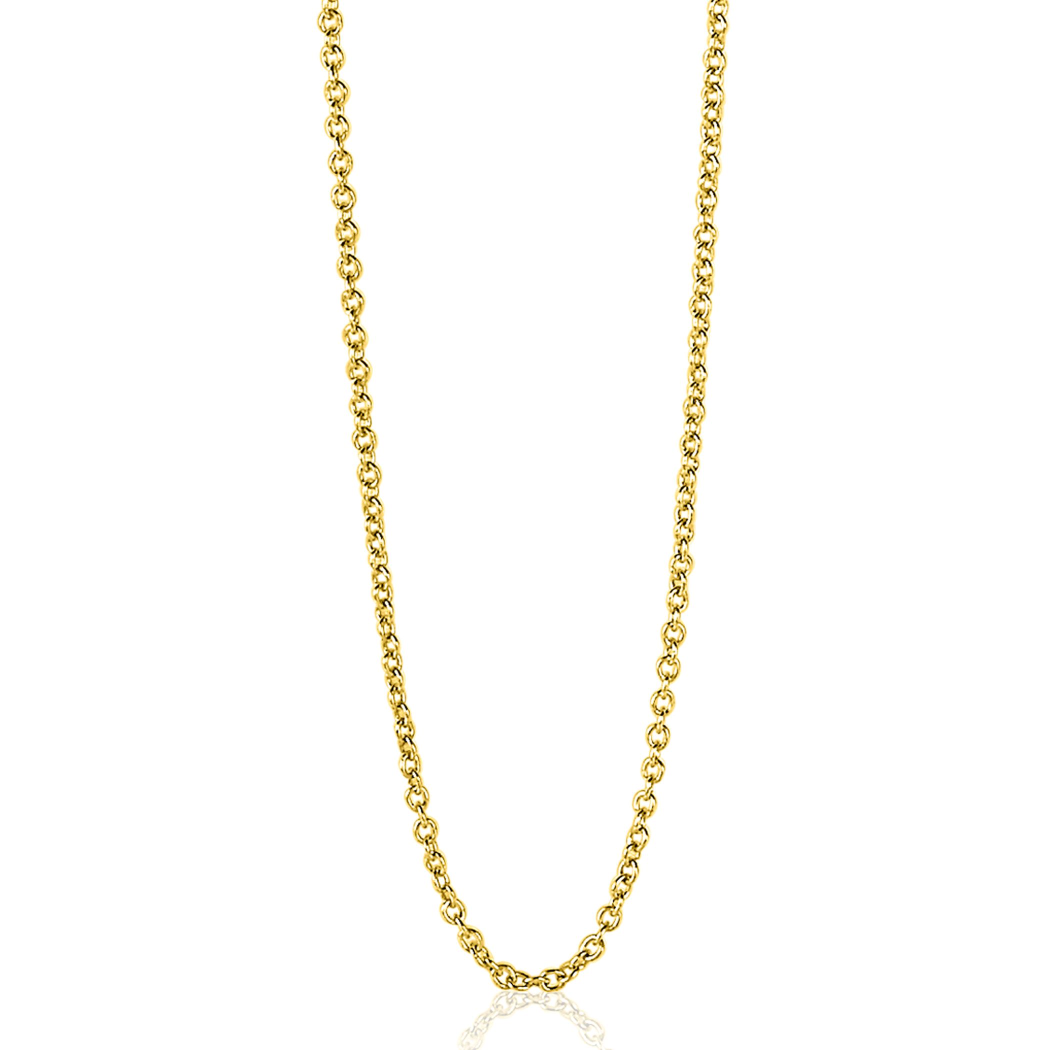 80cm ZINZI zilveren anker ketting geel verguld ZILC-A80G