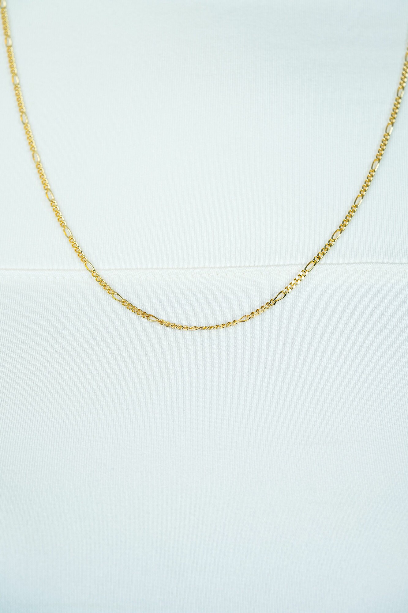 42cm ZINZI gold plated zilveren figaro ketting ZILC-F42G