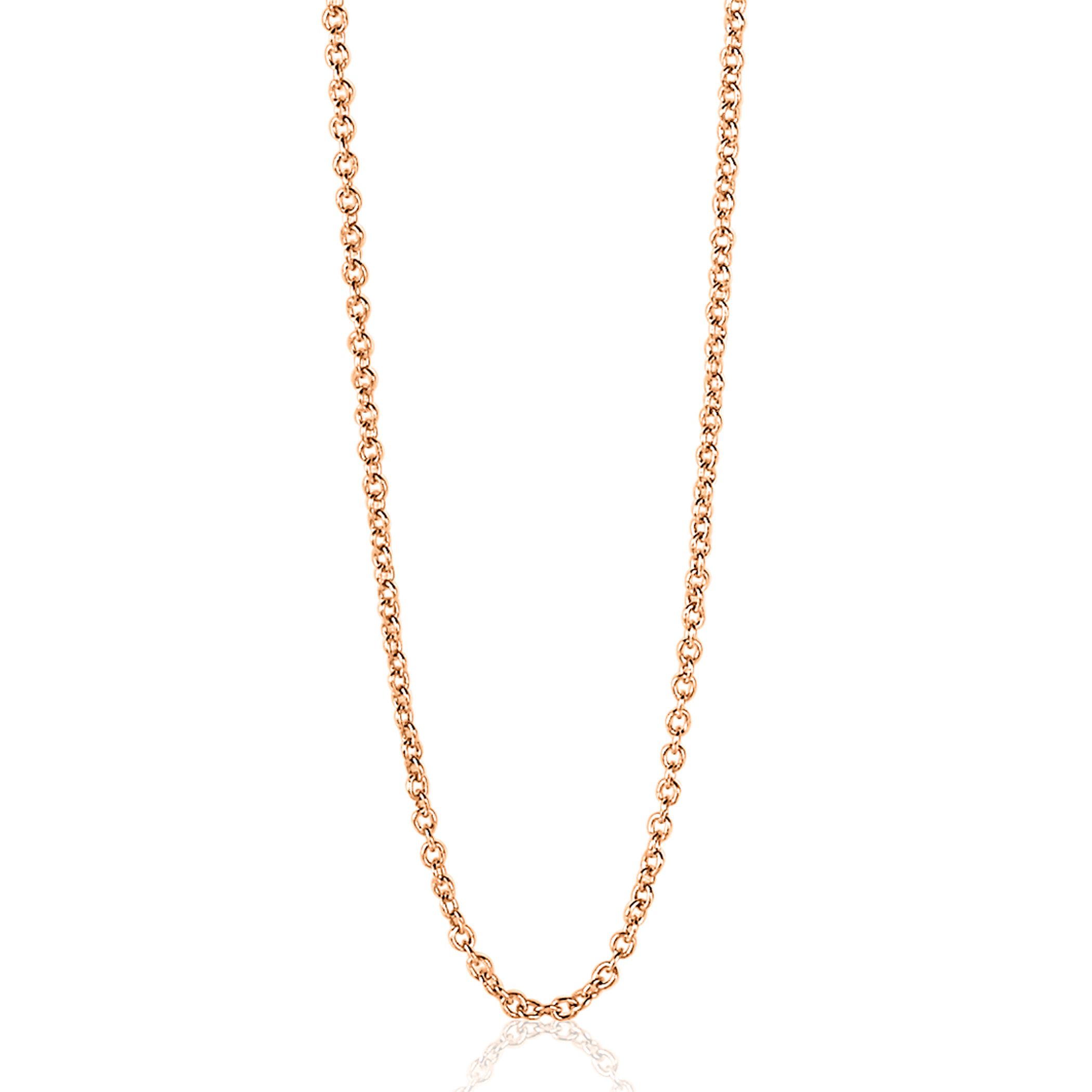 42cm ZINZI rose gold plated zilveren anker ketting ZILC-A42R